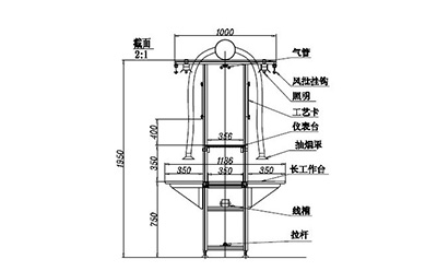 长条台基本配置平面图